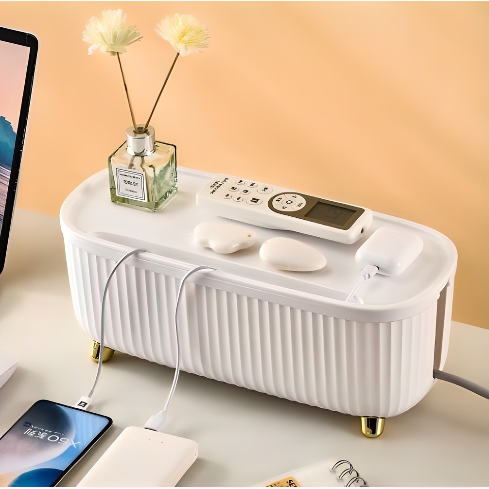 리빙쉘 멀티탭 케이블 충전기 모델 수납함 수납정리함 정리함, 1개, 화이트 10,890원