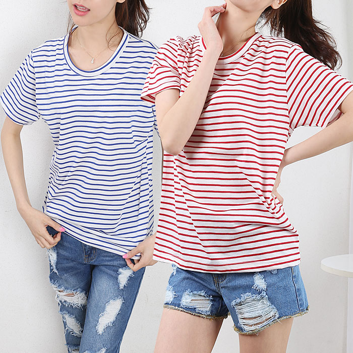 턴키 데일리 편안한 티셔츠 S-033 베이직 단가라반팔 13,900원