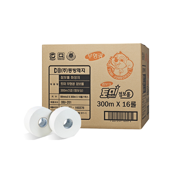 동방제지 토미 2겹 점보롤 엠보싱 300m, 16롤, 1박스 55,940원