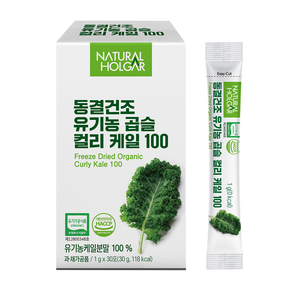 네츄럴올가 동결건조 유기농 컬리케일 100% 곱슬케일 분말, 30개, 1g 12,100원