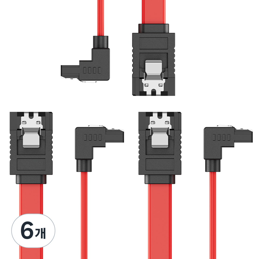 벤션 칼국수형 SATA 3.0 케이블, 레드, 6개, 0.5m, 현재가 18,000원