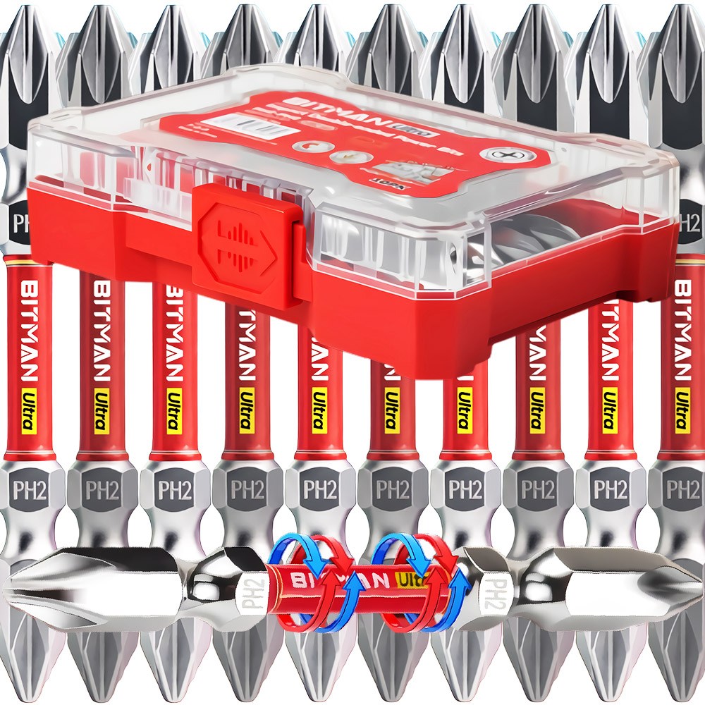 비트맨 울트라 65mm 전동 드릴 드라이버 비트 자석 토션비트 십자 육각 임팩 드릴비트 10pcs 세트 BPH2065-ULTRA 16,000원