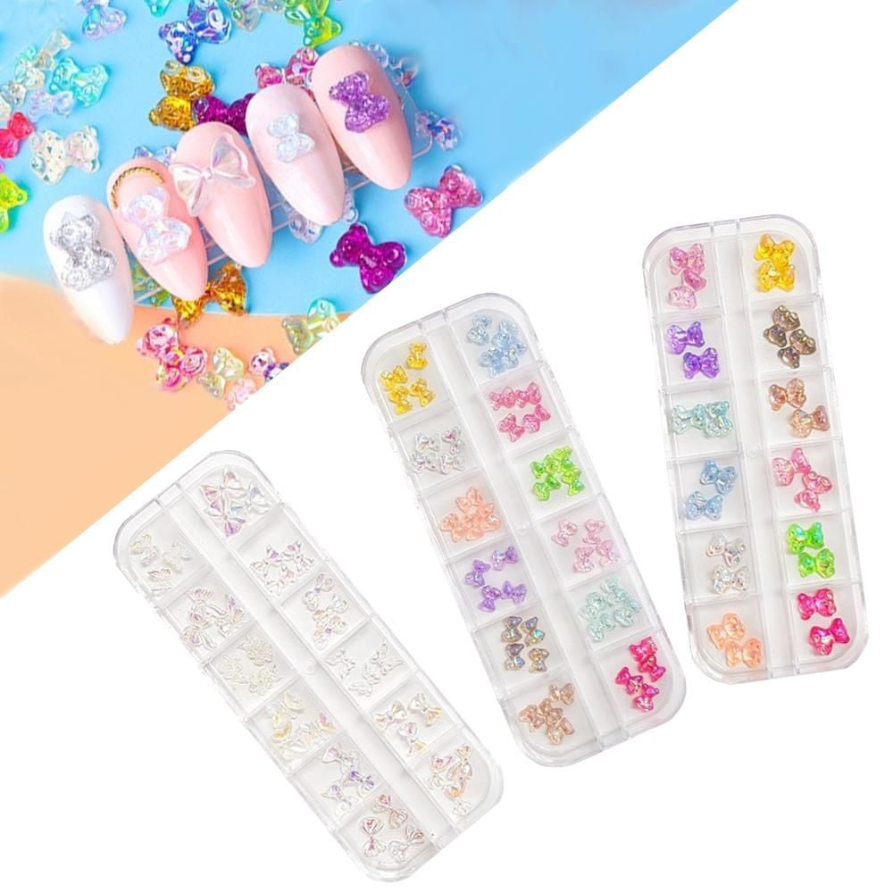 리본파츠 네일아트 투명 오로라리본 곰돌이 파츠 3종 세트 8,210원