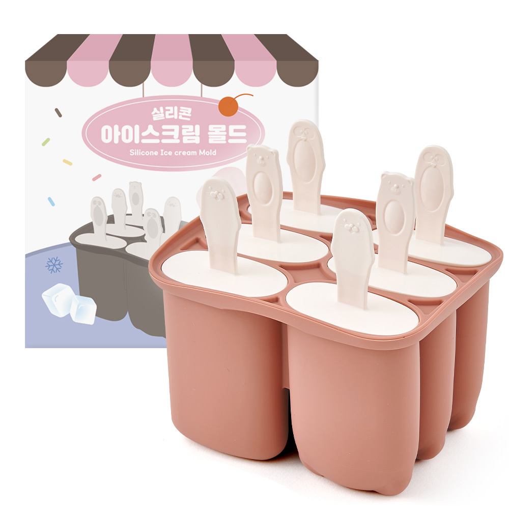 퍼기 실리콘 아이스크림 몰드 + 스틱 6p 세트 12,900원