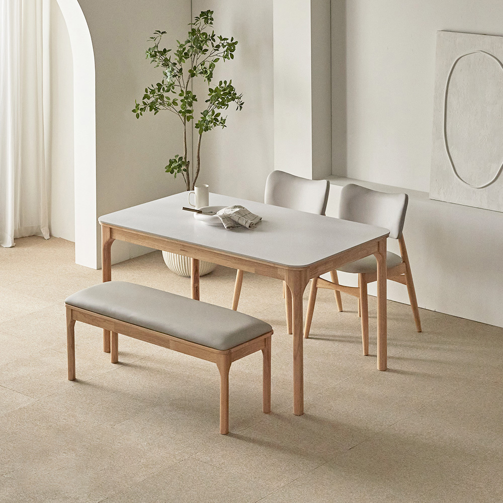 파로마 채튼A 통세라믹 원목식탁 + 의자 + 벤치세트 4인 방문설치 453,630원