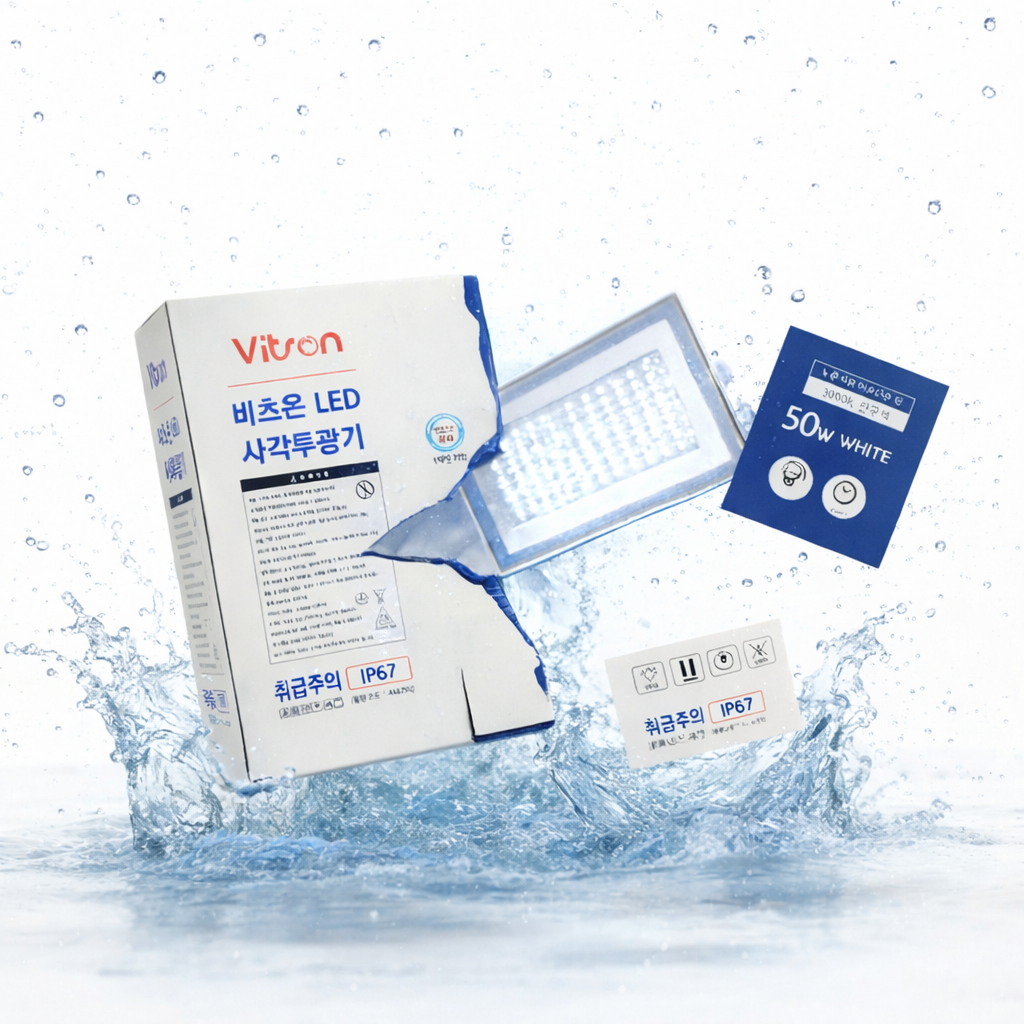 서광전기조명 비츠온 LED 50w 사각 투광기 투광등 A/S 2년 IP67 화이트바디 CJ 내일도착배송 11,850원
