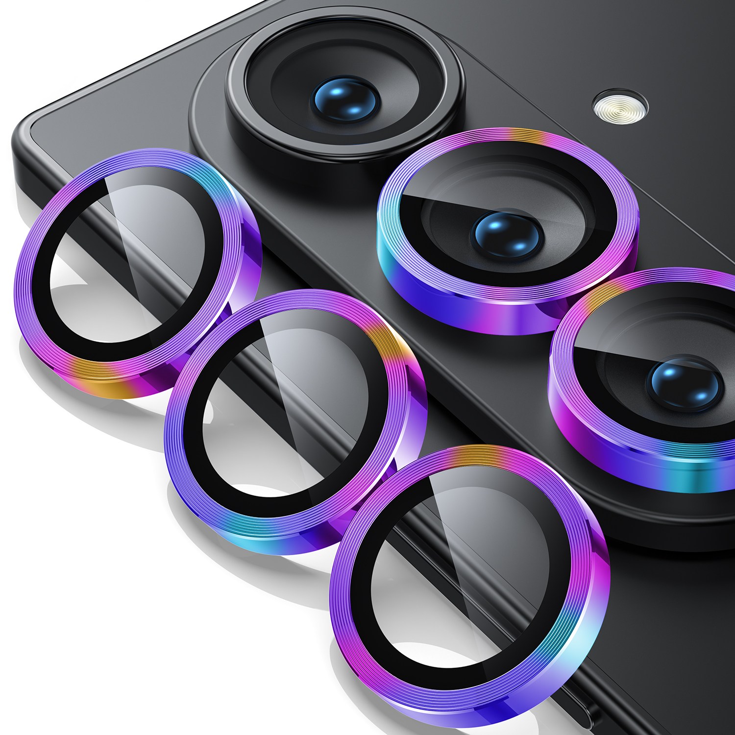 hoerrye 메탈 프레임링 휴대폰 카메라 렌즈 빛번짐 방지 액정보호필름, 1개 23,900원