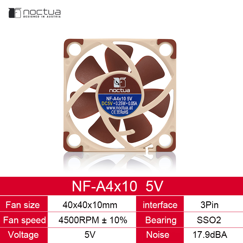 Noctua NF-A4x10 40mm 컴퓨터 케이스 팬 5V/12V PWM SSO 자기적으로 안정화된 베어링 조용한 냉각 35,500원