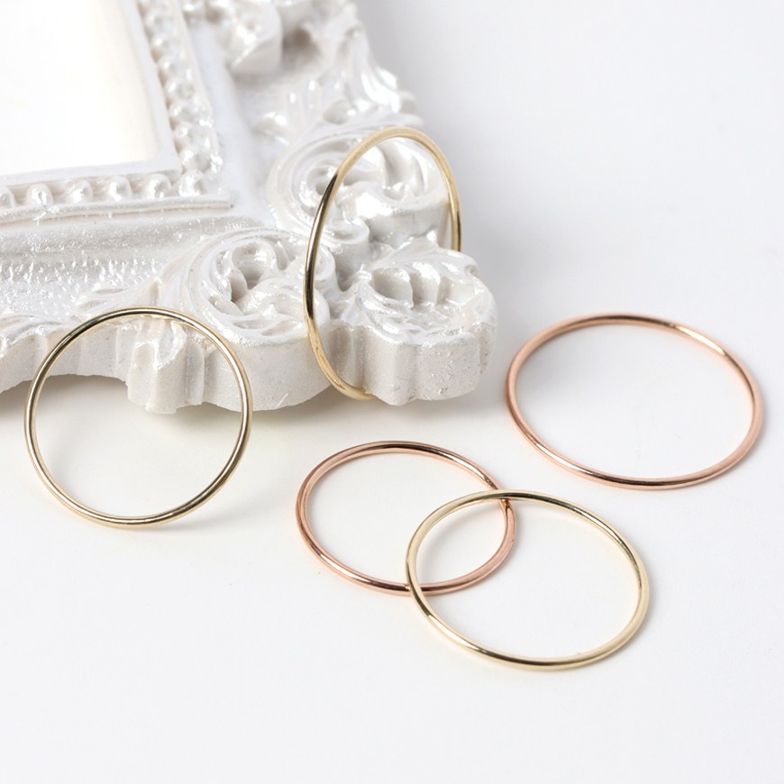 전체 14K 금 라운드 링 실반지 95,910원