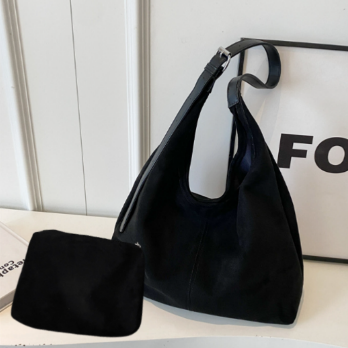 무니유유 트랜드 대용량 끈조절 스웨이드 가죽 숄더백+화장품 파우치 23,800원