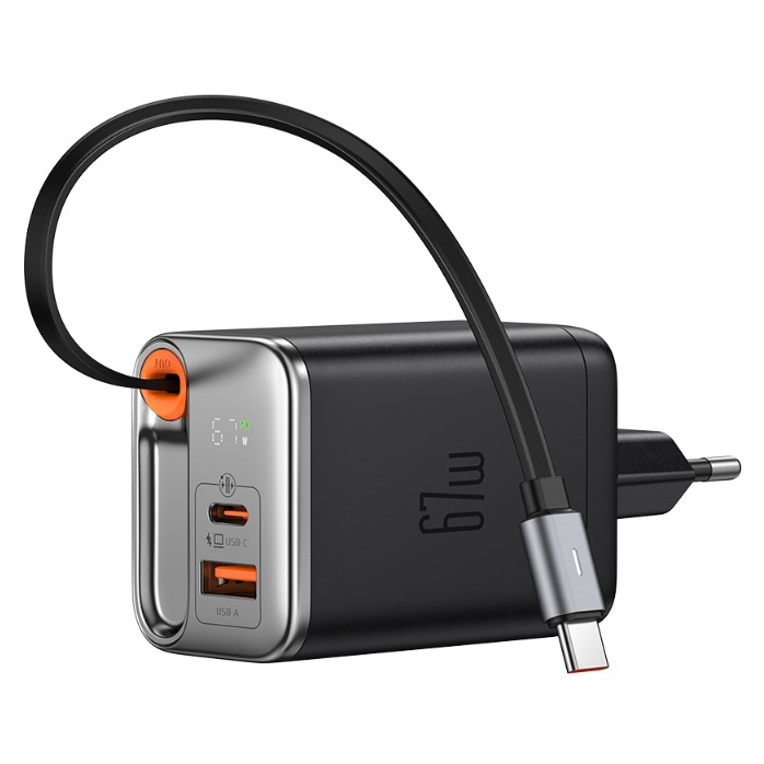 맥도도 GaN 67W C타입 케이블 일체형 초고속 2포트 멀티충전기 39,800원