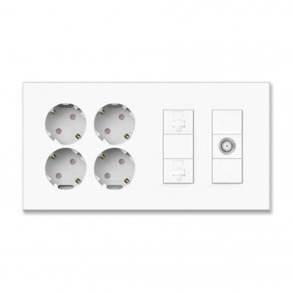 TI1 화이트 통합수구 4개용 콘센트 4구 + 인터넷 8P 2구 + CATV 2방 틸인스 15,750원