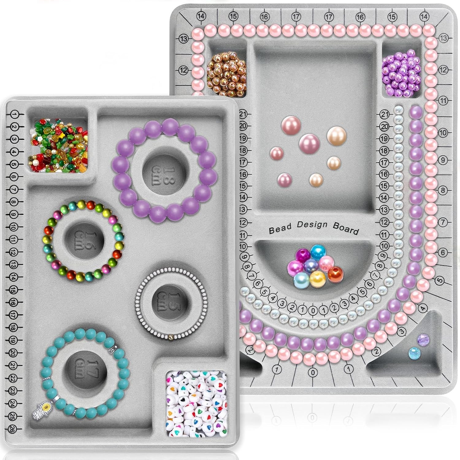 ADNEWX 팔찌 디자인틀 비즈트레이 비즈 작업 트레이 비즈공예 작업트레이 비즈사이즈부자재, 1세트, 혼합 색상 23,800원