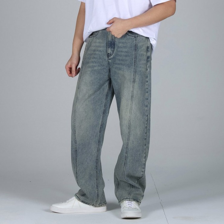 이브클로젯 남성용 커브드 앞절개 벌룬 청바지 6685-1 39,800원