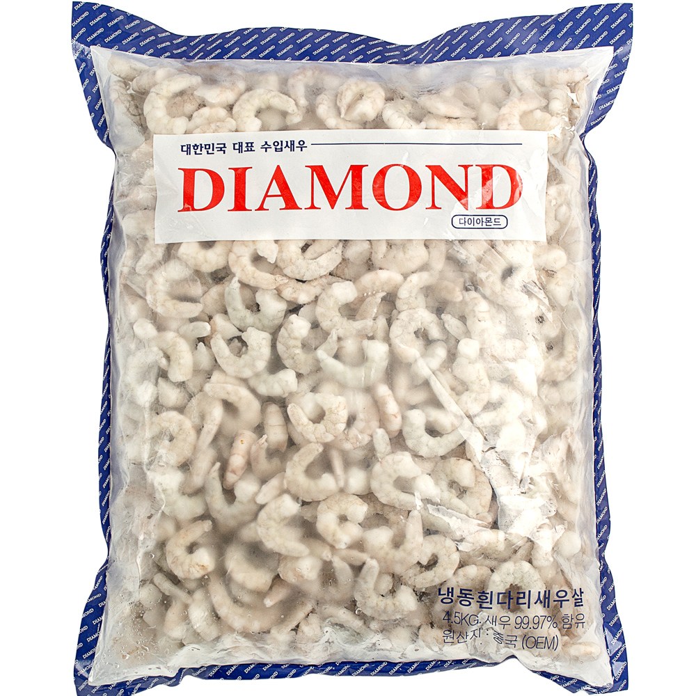 바다받아 흰다리새우 생새우살 냉동 탈각 손질 업소용, 1개 70,000원