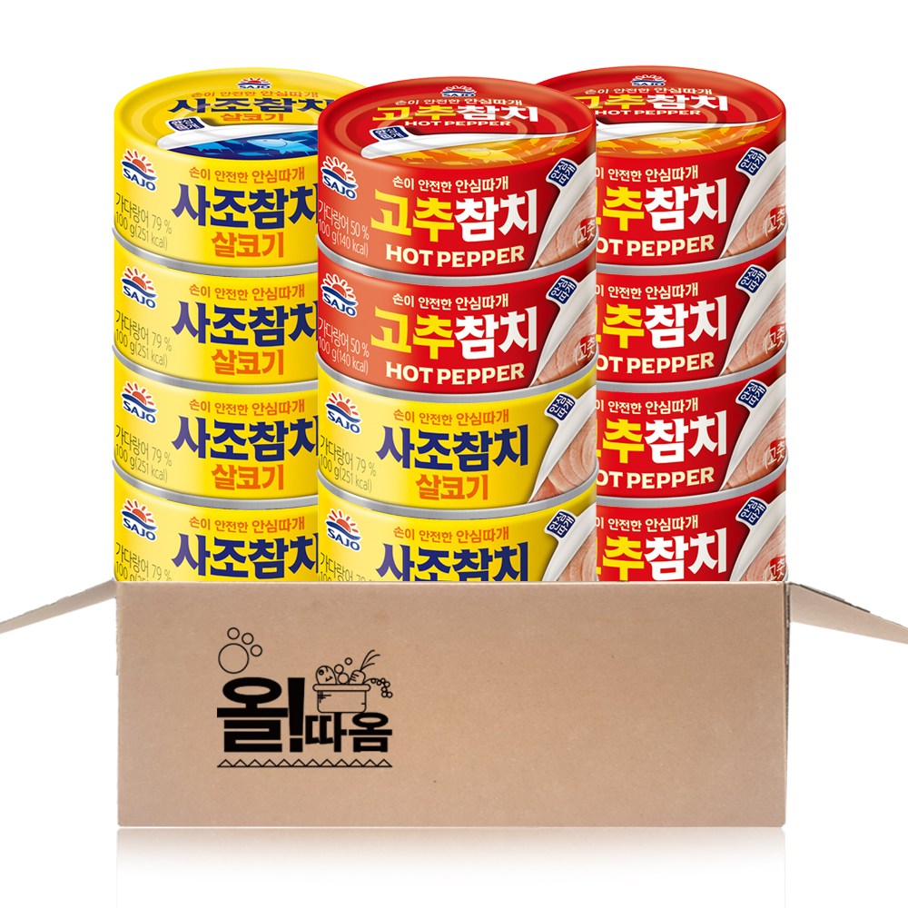 사조 안심따개 참치 100g 2종기획세트(살코기6+고추6), 1개 22,330원