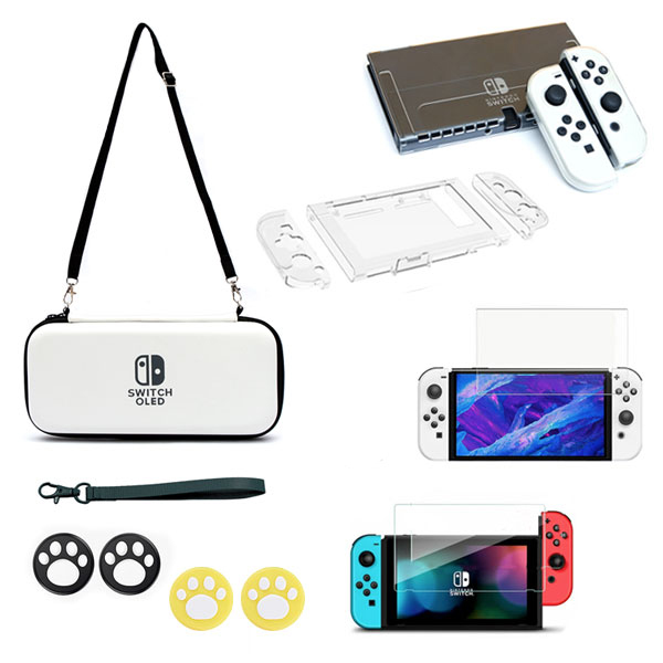 아싸라봉 닌텐도 스위치 OLED 젤리 TPU 케이스 풀커버 가방 강화유리 악세사리 7종 찐패키지 스타터 19,900원