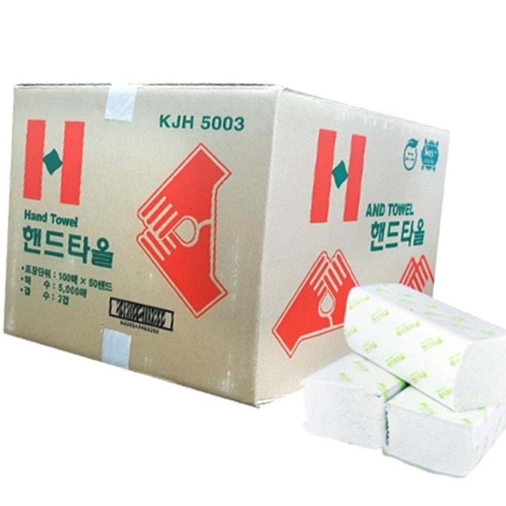(올핀) 세이 핸드타올 페이퍼 2겹 5000매입 KJH5003 / 100매*50속 - 박스 (1개입) 44,600원
