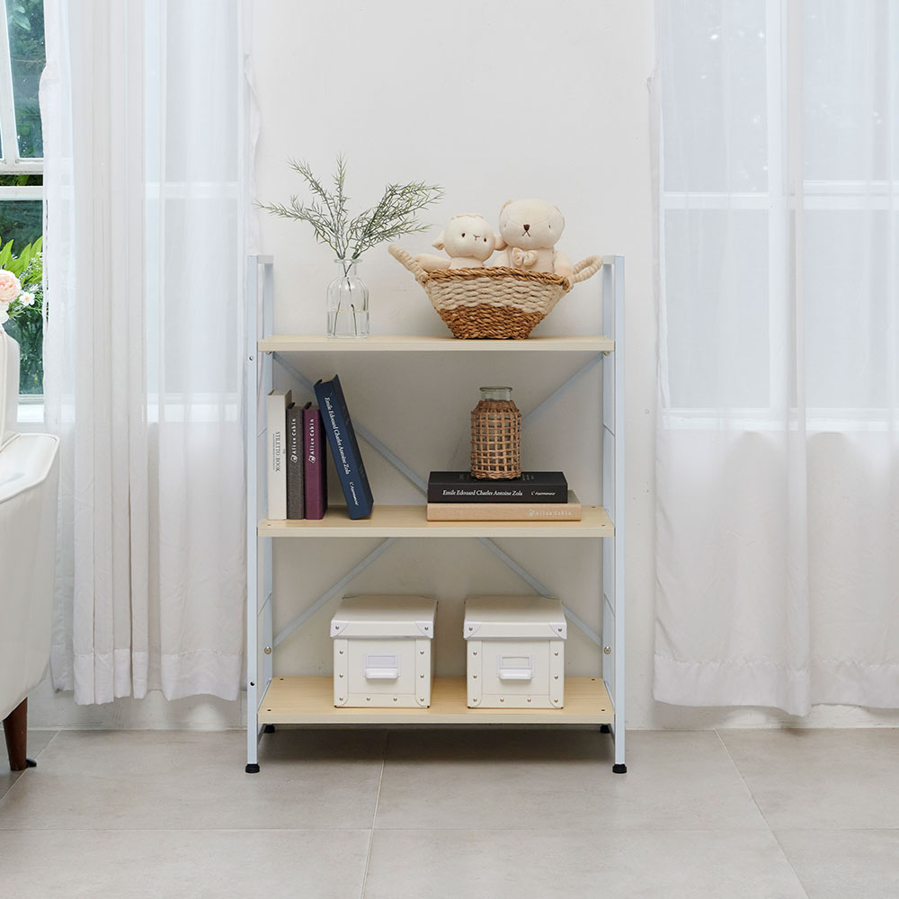 클립인이지 높낮이 조절 책장 조립이 쉬운 공부방 책꽂이, 3단, 화이트 33,000원