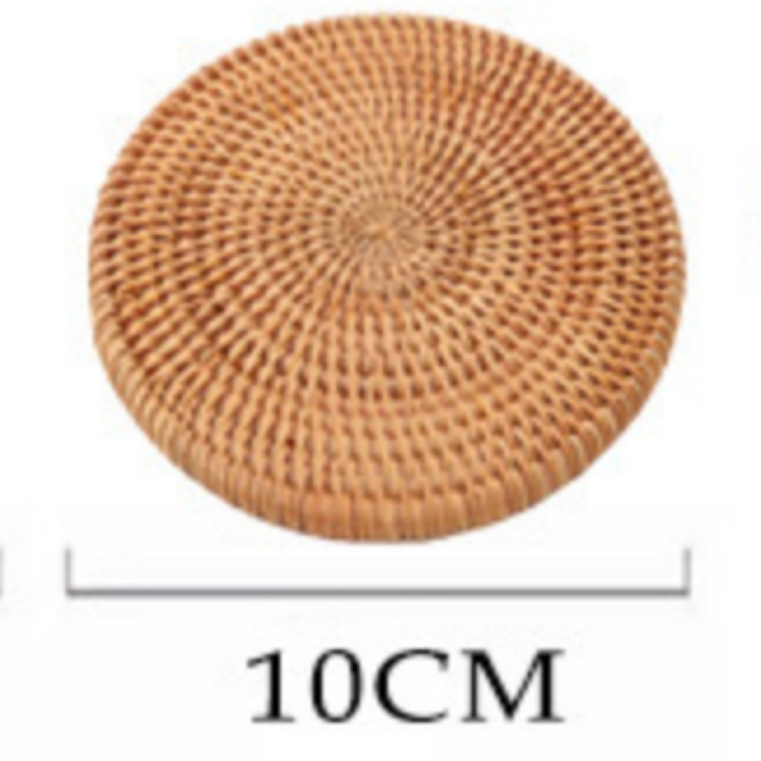 원형 라탄 티코스터 컵받침 찻잔받침 빈티지 카페 인테리어 소품 6개 홀더 세트 8cm 1,190원