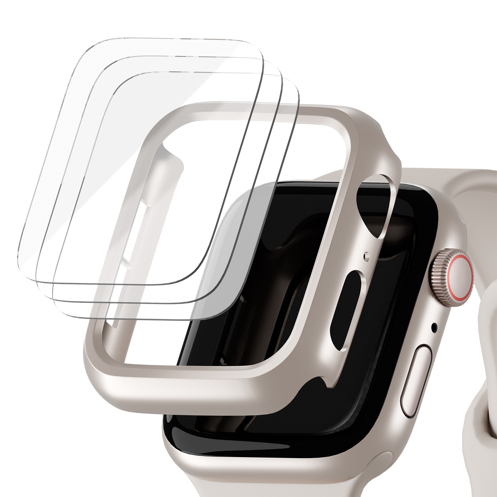 아이메이드잇 애플워치 풀커버 자가복원 액정 보호필름 3p + 하드커버 케이스, 스타라이트, 1개 9,400원