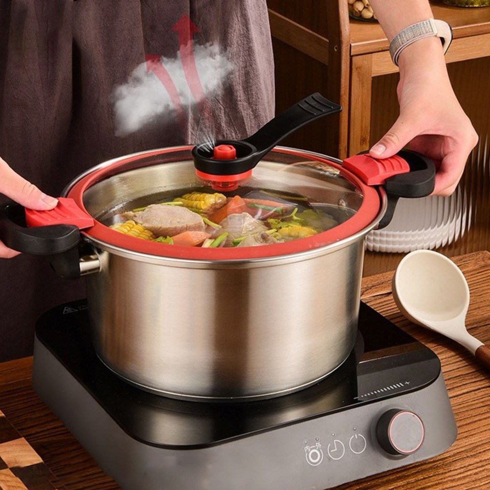 [청이스토어] 가정용 스텐304 인덕션 스텐 저압냄비 통5중바닥 압력솥 도깨비 가마솥 진공가마솥 스테인리스 곰솥냄비 23,850원