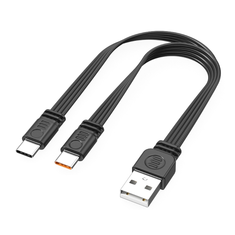 고속 충전 및 데이터 전송을 위한 15cm/50cm/100cm 슬림 평면 실리콘 USB-더블 타입 C 케이블 90도 각도 10,100원