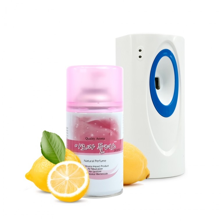 Kimspp 프리미엄 아로마플러스 방향제 250ml(레몬향)+자동분사기(건전지포함) 실내공간 화장실 캔방향제, 1개, 1ml 20,000원