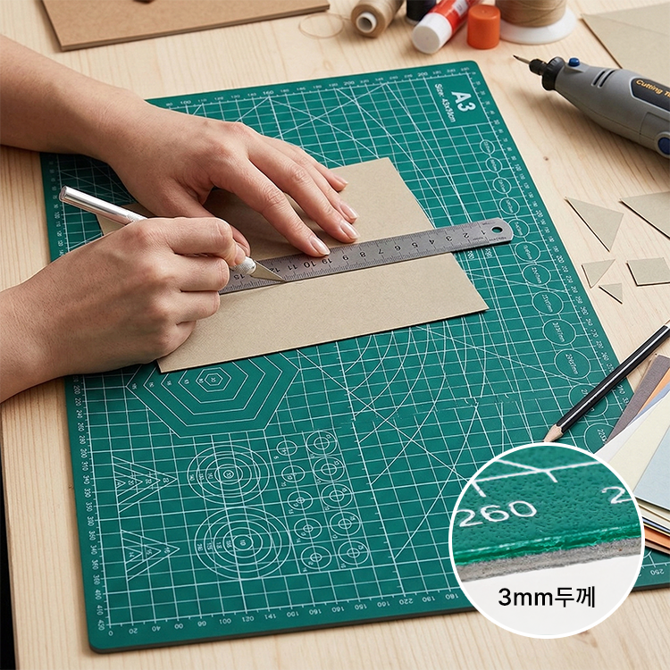 라이프엔라이크 데스크매트 책상 보호매트 커팅매트 A3 컷팅매트 칼판 작업매트, 녹색 4,990원