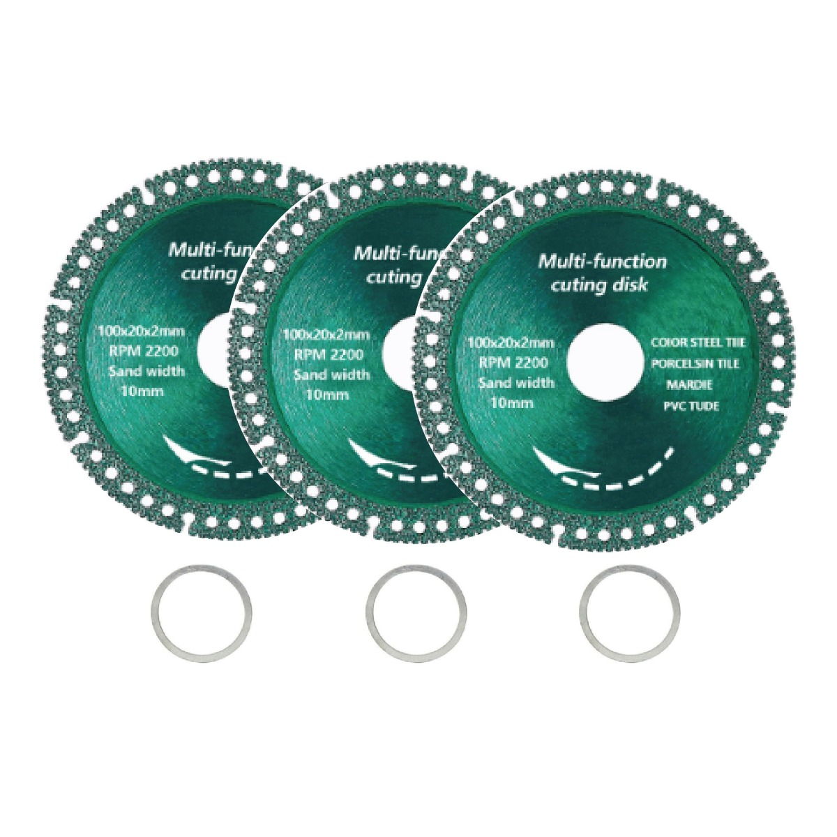다이아몬드 4인치 만능 그라인더날 3개입 절단석 멀티 커팅휠 타일날 타일 철근 플라스틱 커팅 앵글 그라인더, 3개입 17,900원