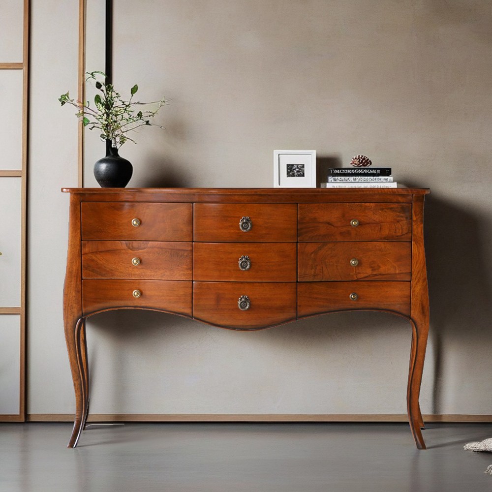 유캐슬 마호가니 원목 몽트랑 엔틱 3단 콘솔 화장대_착불배송, 단품 355,000원