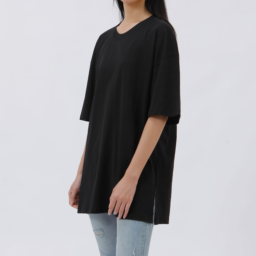 엠제이스타 남녀공용 무지 베이직 레이어드 옆트임 반팔티 여성 롱 빅사이즈 티셔츠 13,900원