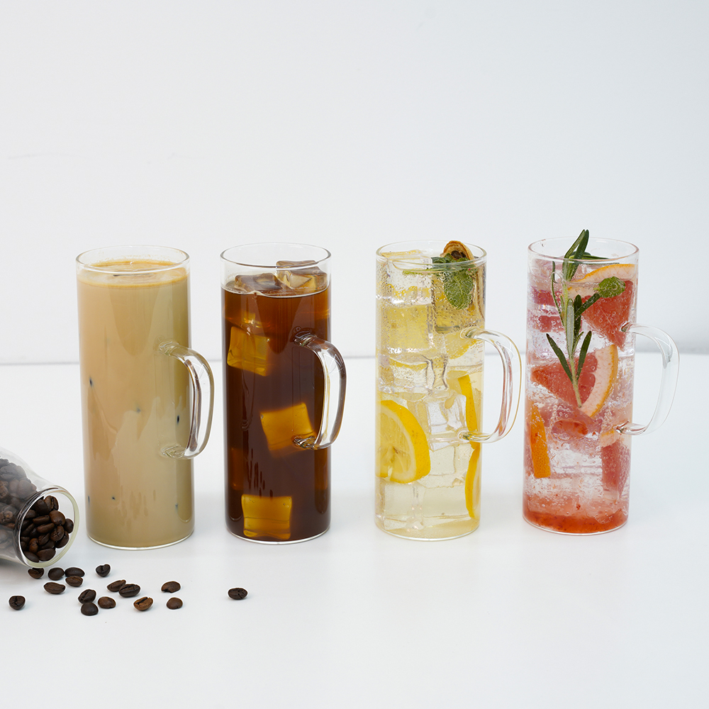 인블룸 홈카페 손잡이 원형 유리컵 500ml, 4개, 투명 17,500원