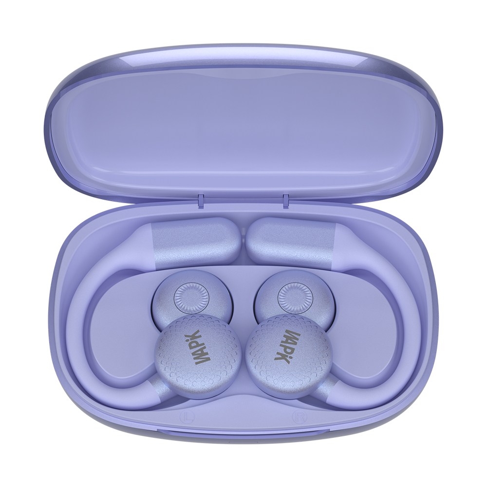 WAPIK 귀걸이형 오픈형 이어폰 R7 블루투스 6.0 ENC 노이즈 캔슬링 운동용 C타입, 퍼플, R7 69,900원