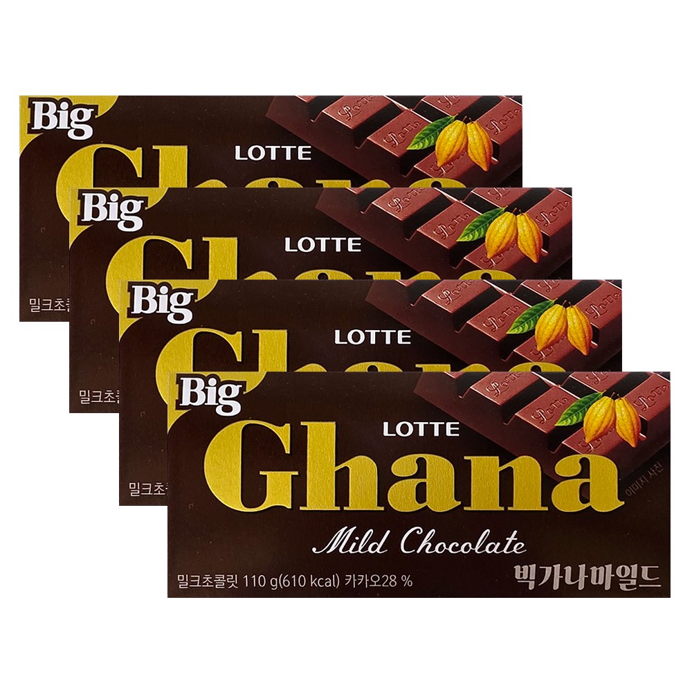 빅 가나 마일드 밀크초콜릿, 110g, 4개 16,700원