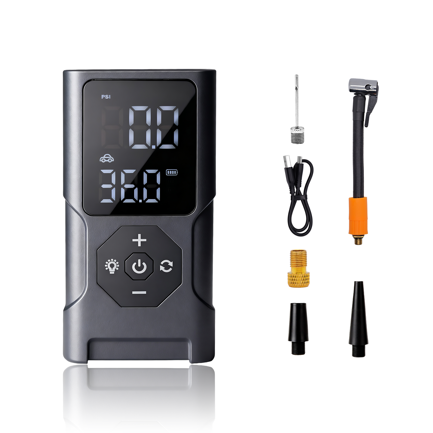휴대용 무선 공기 주입기 풀세트 LED손전등/보조배터리/자동차/구기류/자전거 오토바이 다용도 에어 펌프 , 블랙 , 1세트 23,800원