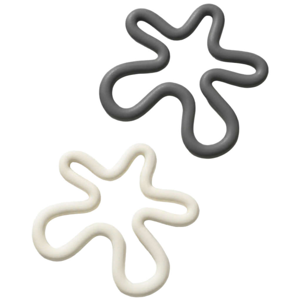 웨이브 실리콘 냄비받침 꽃모양 2개 생활친구, 1세트, 크림&다크그레이 7,200원