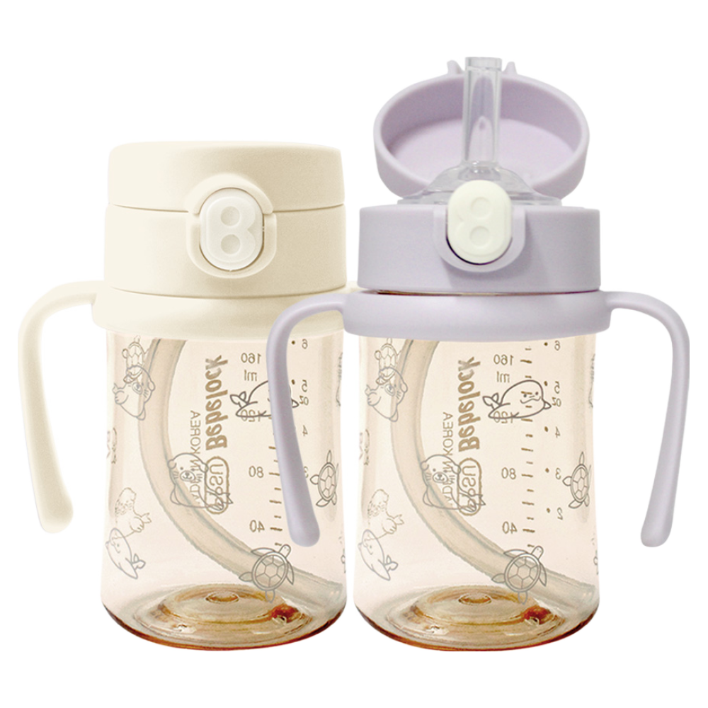 [새지않는 빨대컵]베베락 PPSU 원터치 빨대컵 210ml 2P, IWA 빨대컵 210(크림1P+라벤더1P), 210ml, 1개 37,500원