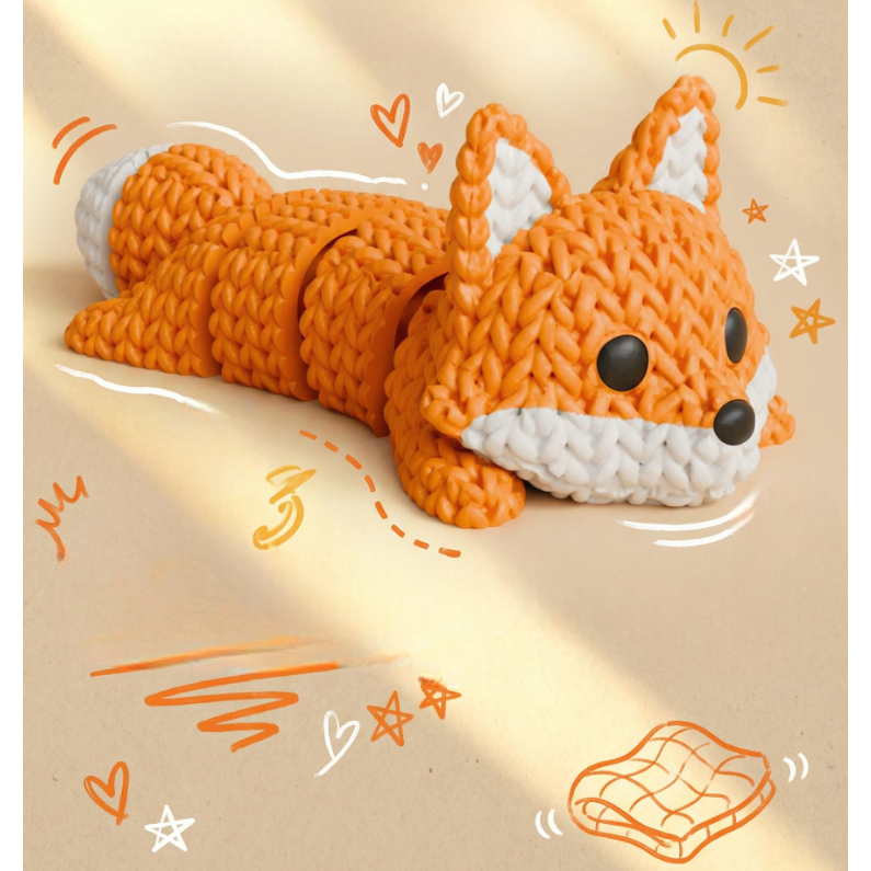 귀여운 니트폭스 3D프린팅 플렉시블 여우 키링 관절 인형 가방걸이 차키링 3D 피규어 8,900원