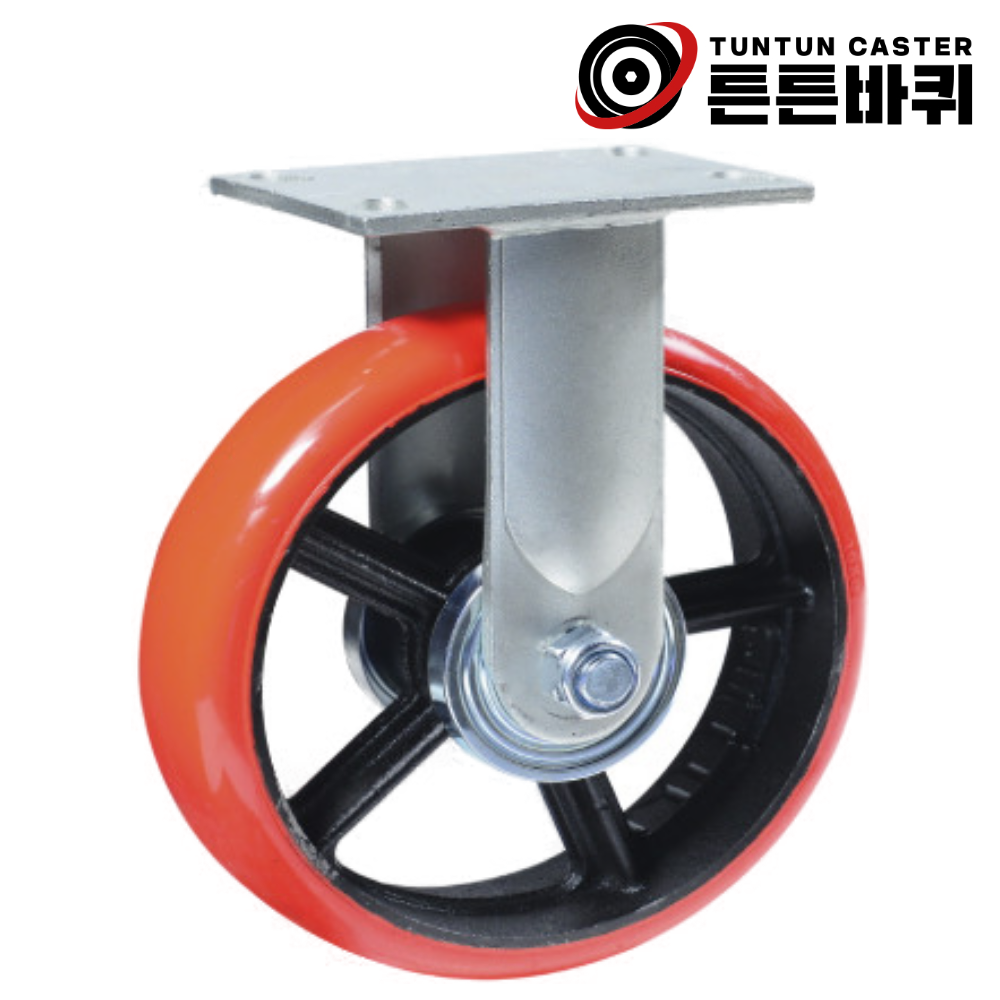 20cm(8인치)770kg 우레탄 바퀴 고정형 캐스터 공장 단조 고중량 컨테이너 폭64mm 17,000원