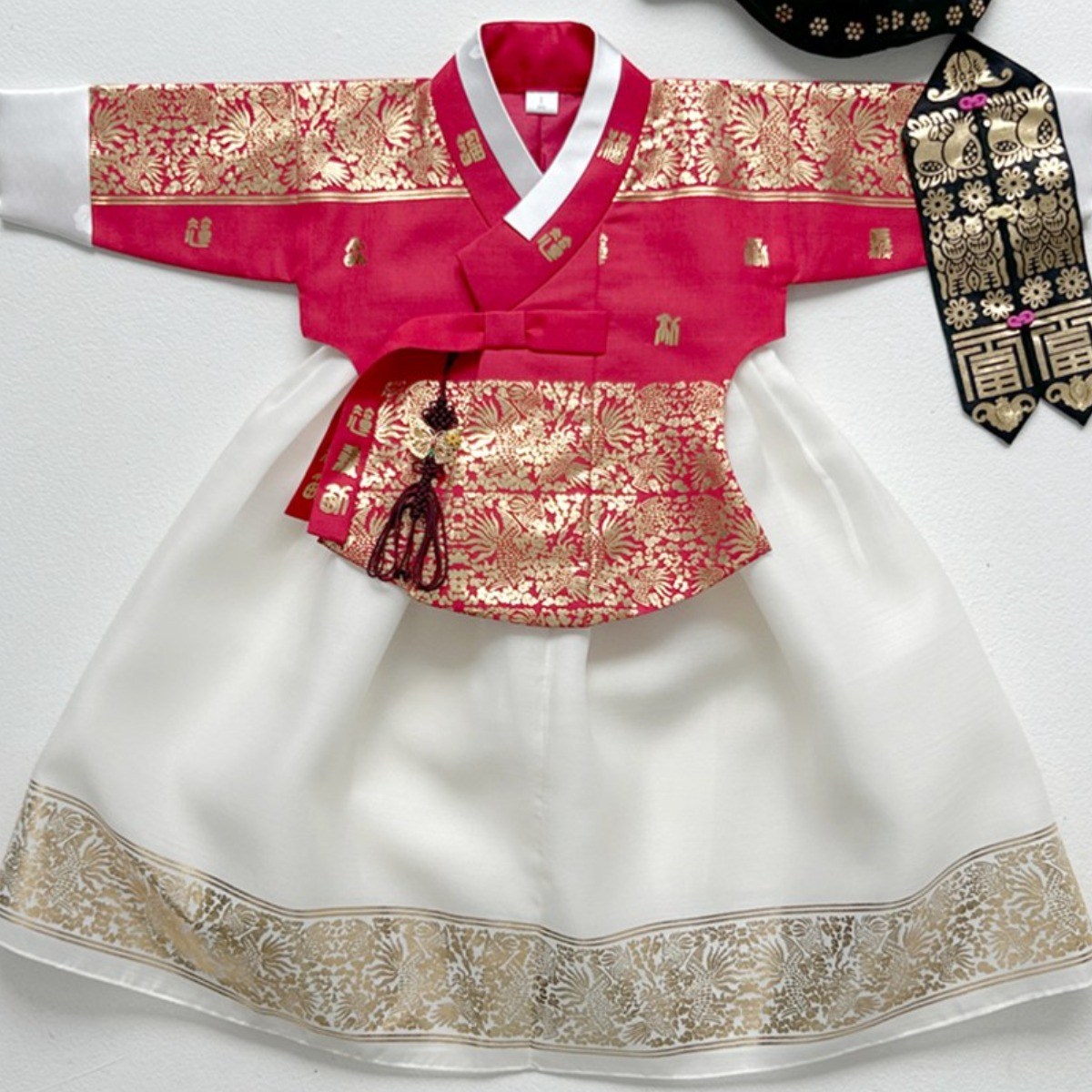 벼리 금박 빨강당의 여아한복 (백일~10호) 어린이 키즈 돌잔치 유아 아동한복 91,000원