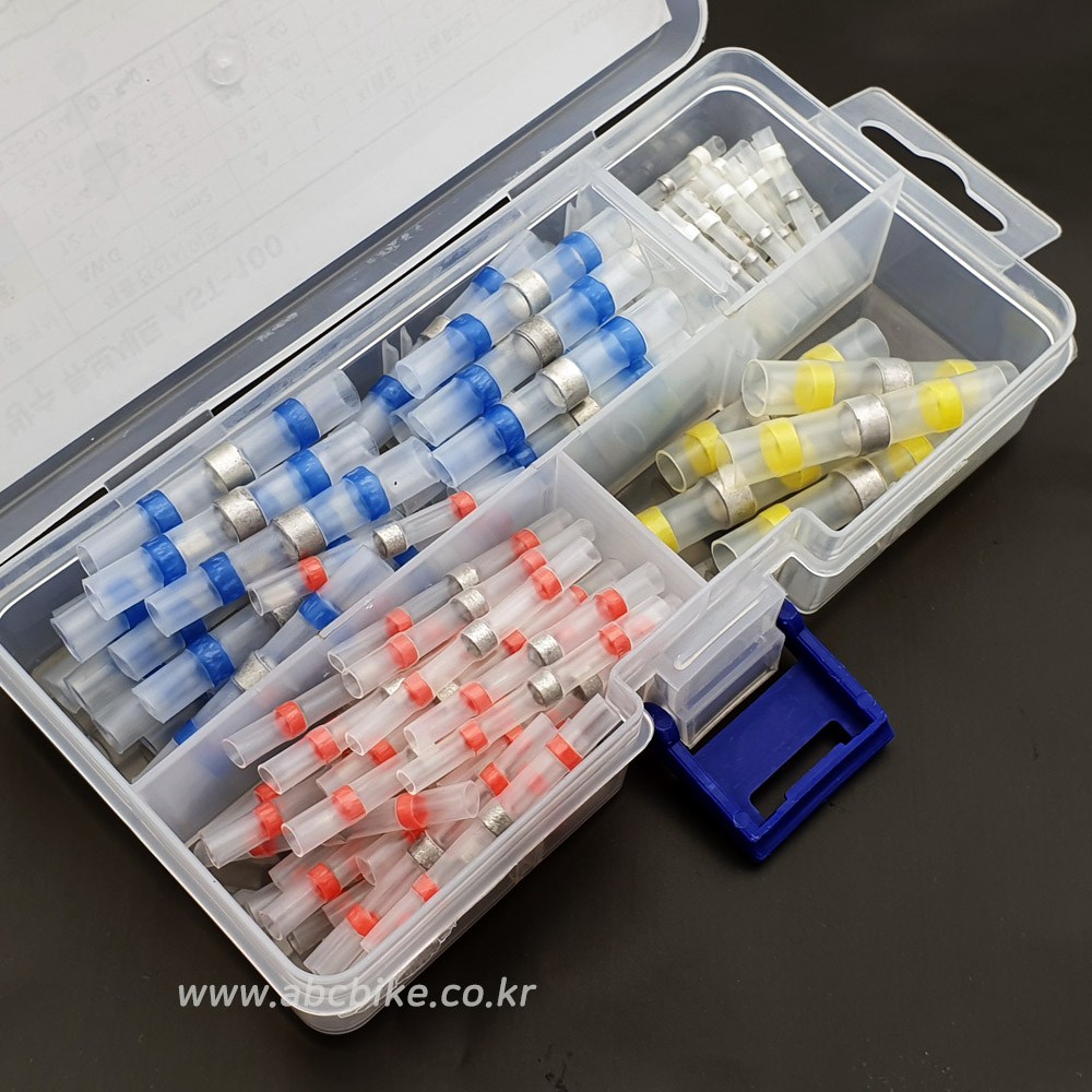YJ 100pcs 열수축 방수튜브 전선커넥터 수축납땜 세트 16,000원