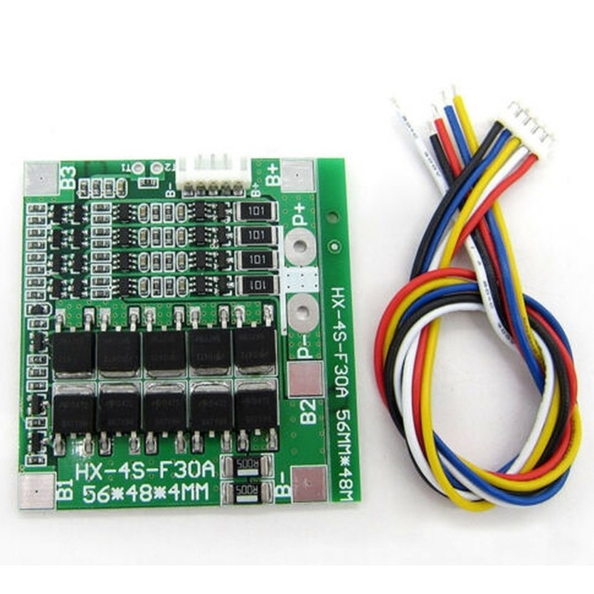 4S 14.8V 리튬이온 18650 BMS 보호회로 - 30A 연속전류 - 고전류 MOS, 밸런스 충전 지원 7,840원