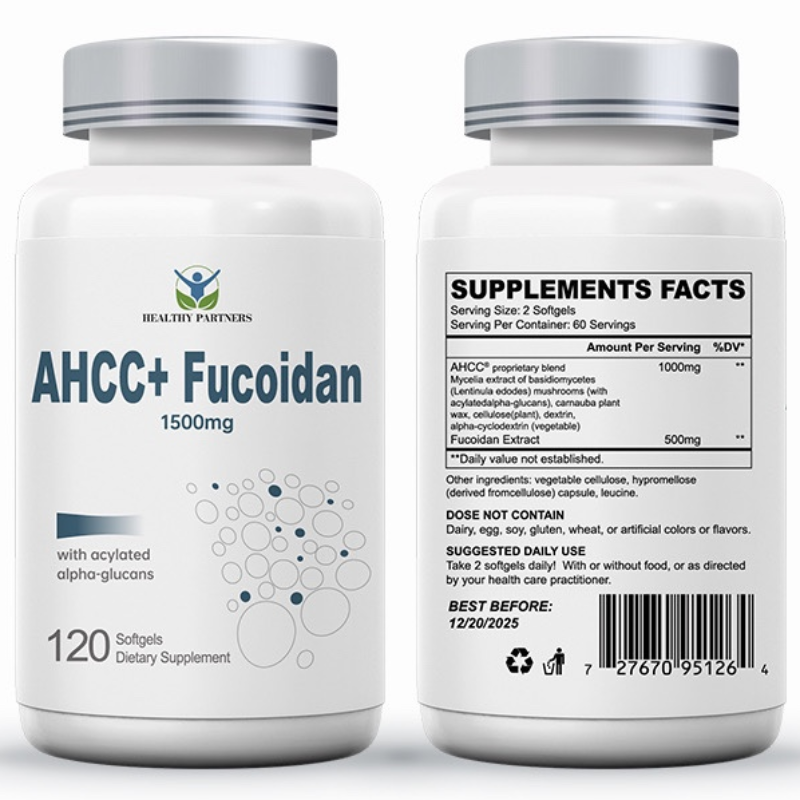 헬시파트너 AHCC 후코이단 1500mg 베타글루칸 표고버섯 균사체 알파글루칸 미역귀 무관세, 1개, 120정 89,900원