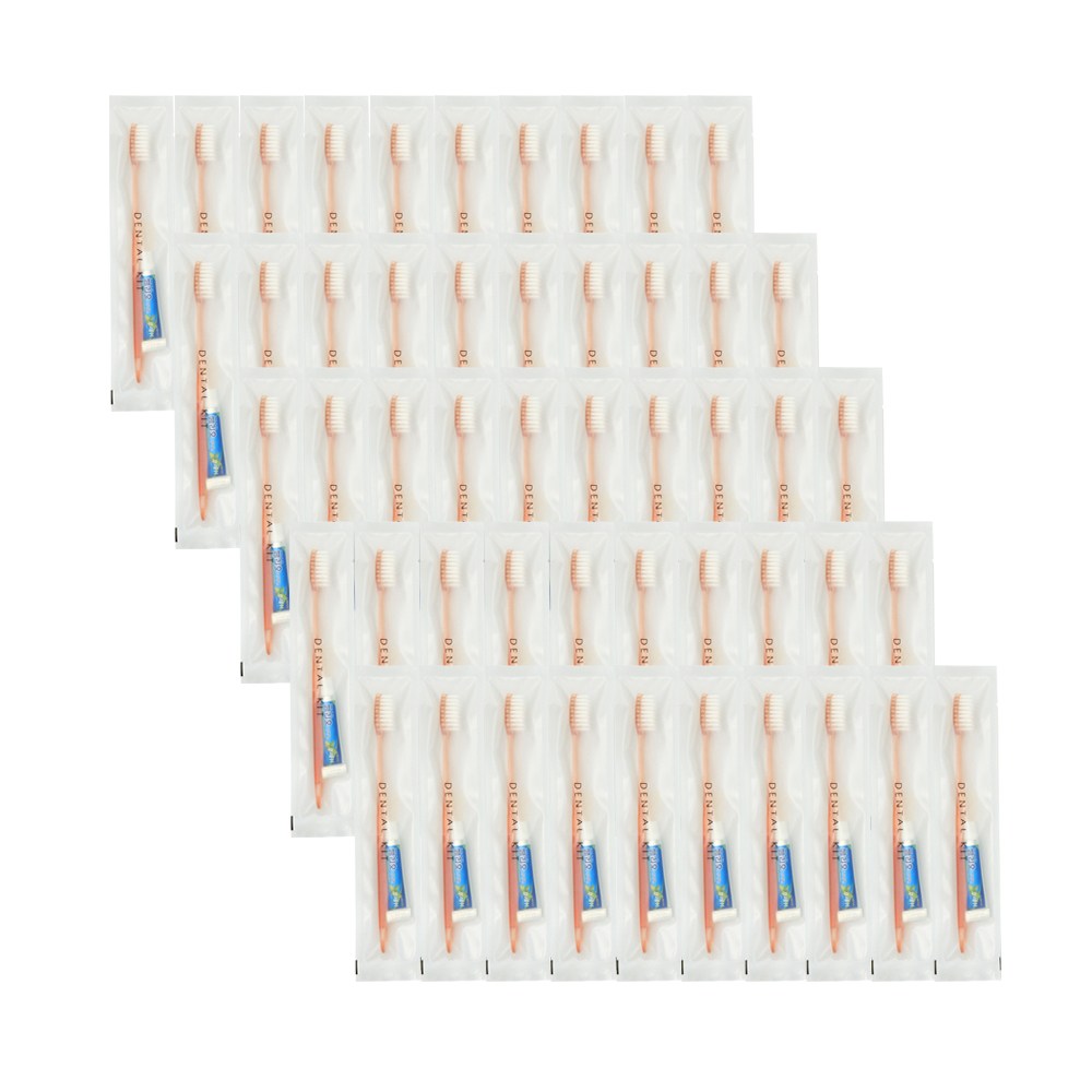 마켓에이 호텔용 휴대 칫솔 치약 덴탈키트 오렌지, 50세트 21,400원