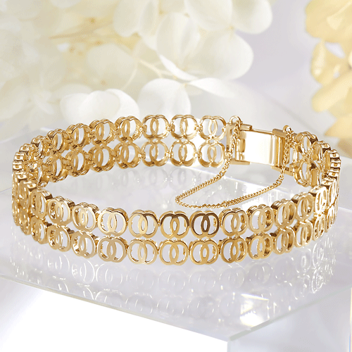 골드앤 18K 에스뜨레아 두줄 팔찌 중 할로우 골드 뱅글 팔찌 4,922,300원