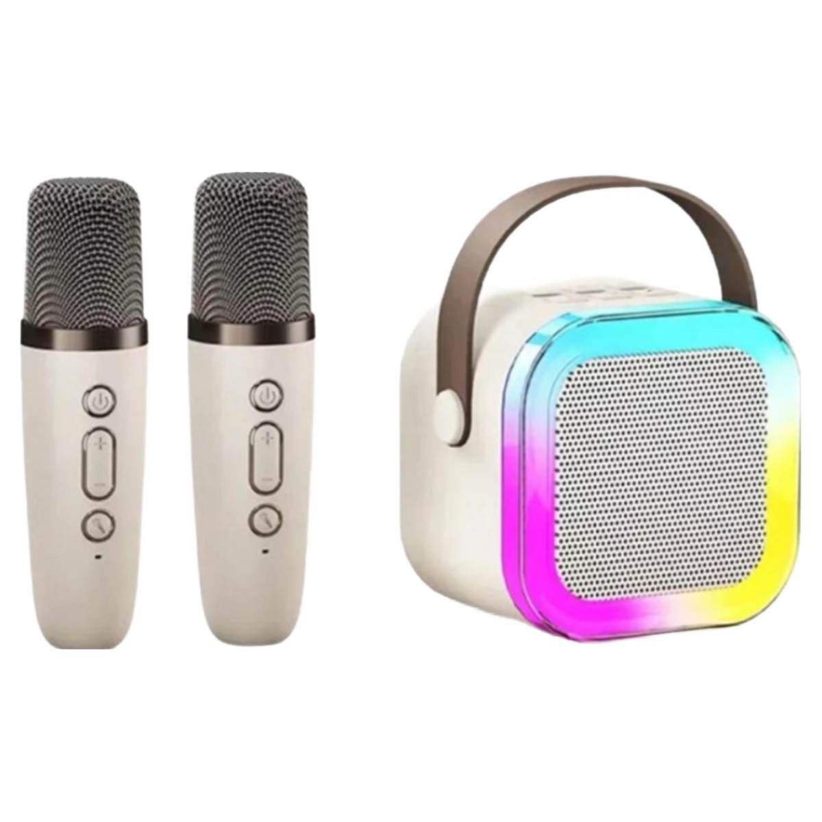 듀얼 마이크 블루투스 스피커 USB TF카드 인식 마이크 2 스피커 1 LED라이트 기능 어린이 선물 15,800원