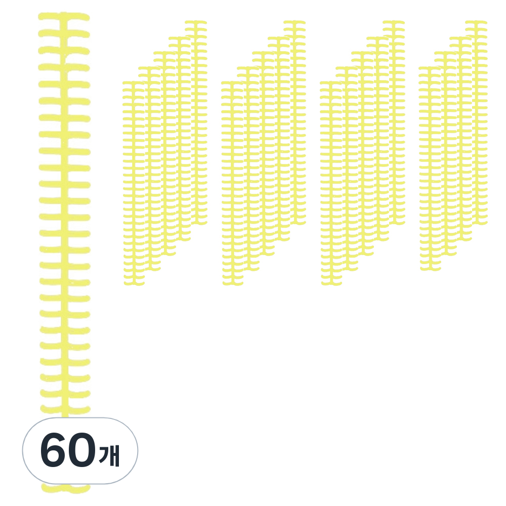마다꾸미 라운드형 제본링 컬러 루즈링 중형, 옐로우, 60개, 12mm 38,700원