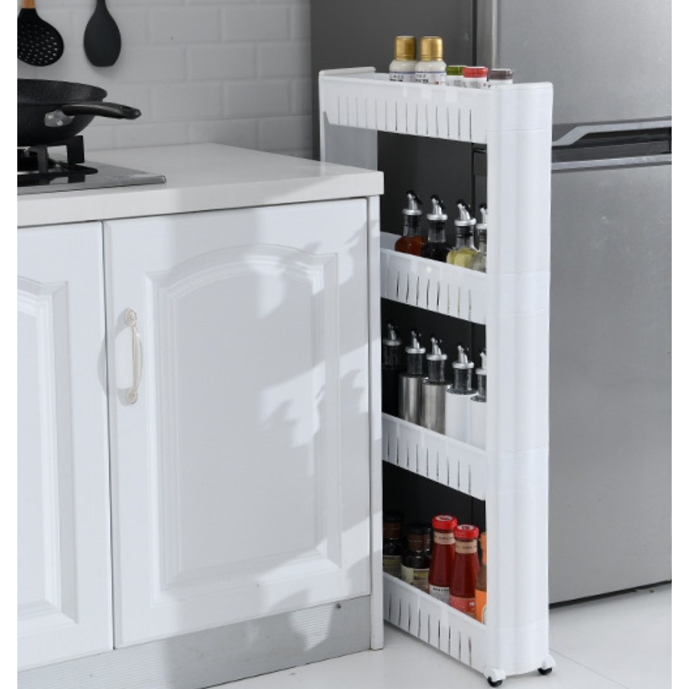 이지호미 틈새 다용도 수납 선반 이동식 트롤리 수납장 12cm 냉장고 세탁기 좁은 공간, 1개, 화이트 21,450원