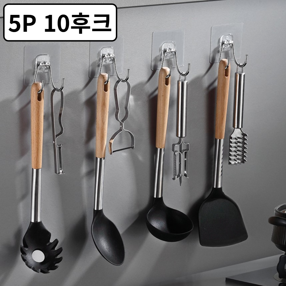 쿰너 초강력 부착식 후크걸이 공간절약형 5P 10후크 세트 9,900원